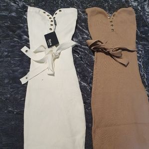 Two Hera dress size small cream& biege